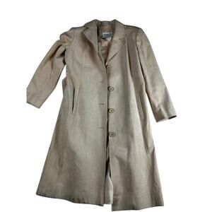 Vintage Roth-le Cover Ultrasuede Trench Coat Beige Tan Belt Classic 70s  -FLAW